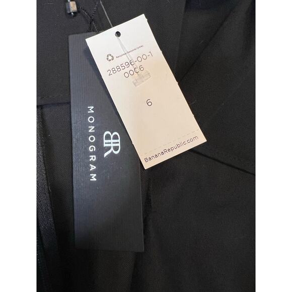 Banana Republic Monogram Mesh Yoke Little Black Cocktail Dress NWT Size 6 - Picture 5 of 7